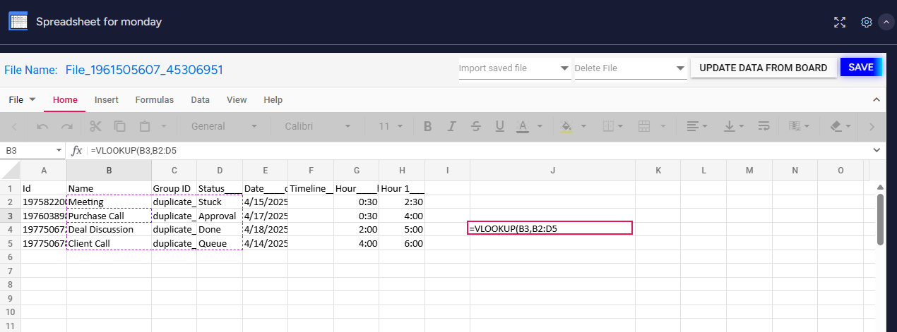 How to use VLOOKUP in you monday board
