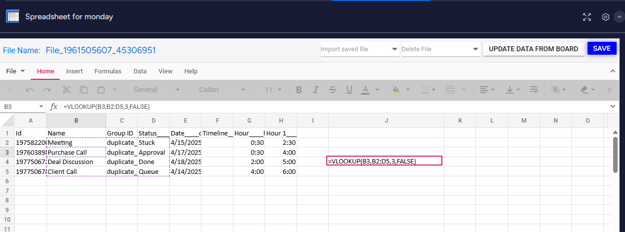 How to use VLOOKUP in you monday board