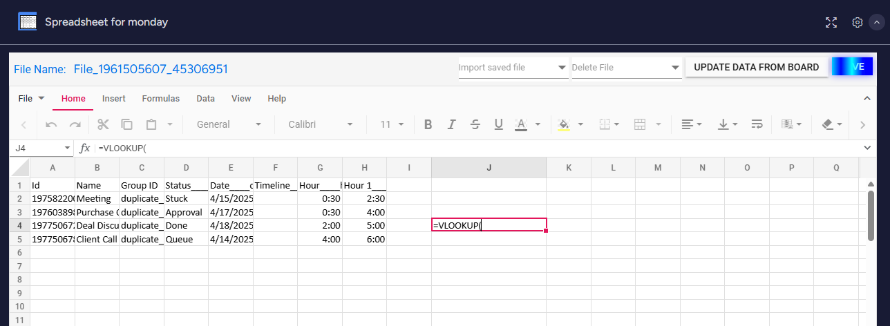 How to use VLOOKUP in you monday board